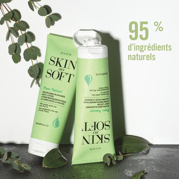 Lotion revitalisante pour le corps Sous la douche Skin So Soft Pure Nature